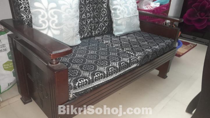 2+2+1 synthetic wooden sofa set